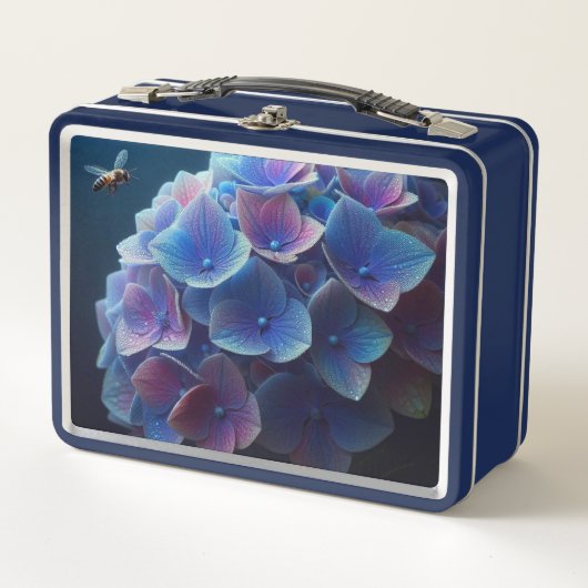 Lunch Box Hydrangeas Floral Purple et Bleu (Devant)