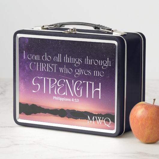 Lunch Box I CAN DO ALL THINGS Christian Monogram (En situation)