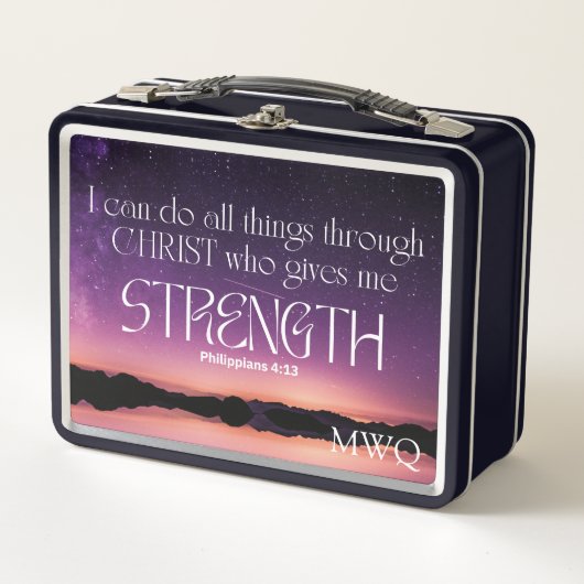 Lunch Box I CAN DO ALL THINGS Christian Monogram (Devant)