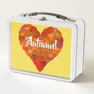 Lunch Box I Love Autumn, Bold—Red Aspen Leaf Heart 1