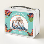 Lunch Box I Love My Family Butterflies Nature Personnaliser (Dos)