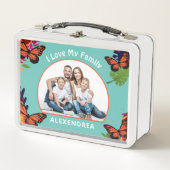 Lunch Box I Love My Family Butterflies Nature Personnaliser (Devant)