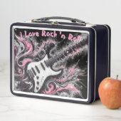 Lunch Box I Love Rock N Roll Guitare Électrique Peinture (En situation)