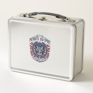 Lunch Box Icônes et symboles du bouclier de liberté patrioti