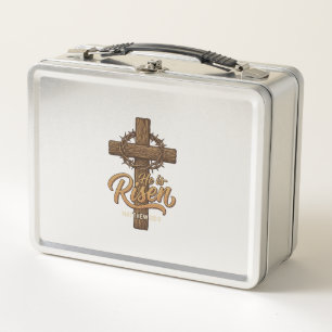 Lunch Box Il Est Ressuscité Croix Couronne d'Épines Chemise