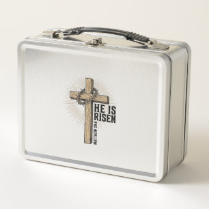 Lunch Box Il Est Ressuscité Croix Matthieu 28_6 Vintage Chré