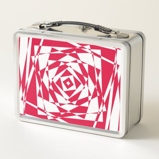 Lunch Box Illusion abstraite rouge blanc (Dos)