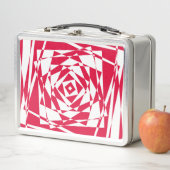 Lunch Box Illusion abstraite rouge blanc (En situation)