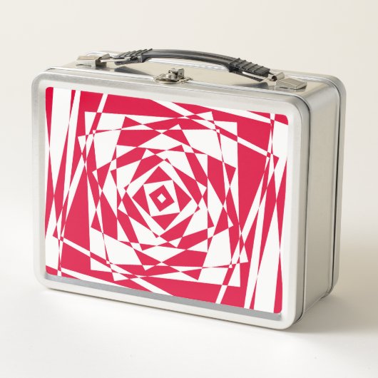 Lunch Box Illusion abstraite rouge blanc (Devant)