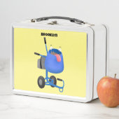 Lunch Box Illustration amusante du mélangeur de ciment bleu (En situation)