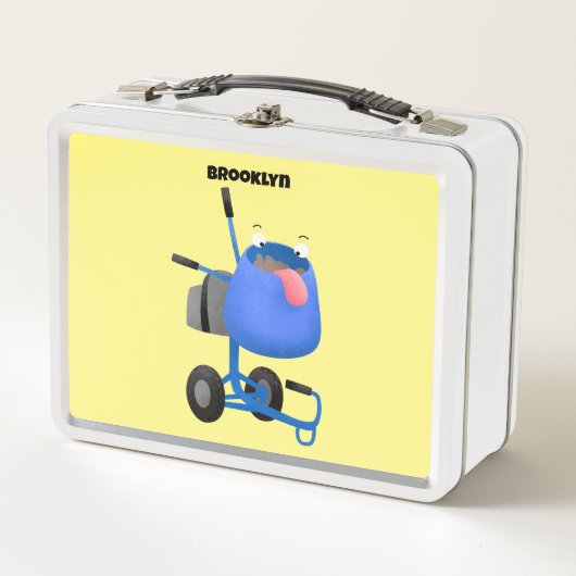 Lunch Box Illustration amusante du mélangeur de ciment bleu (Devant)