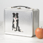Lunch Box Illustration Collie Bordure ! (En situation)