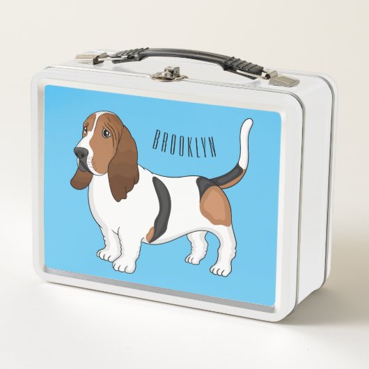 Lunch Box illustration de basset hound de dessin animé (Devant)