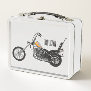 Lunch Box Illustration de Chopper Motorcycle 1950