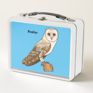 Lunch Box Illustration de chouette effraie de dessin animé