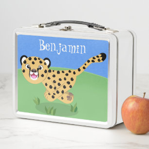 Lunch Box Illustration de dessin animé de bébé guépard migno