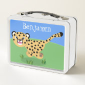 Lunch Box Illustration de dessin animé de bébé guépard migno (Dos)