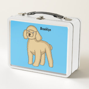 Lunch Box Illustration de dessin animé de caniche brun heure