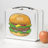 Lunch Box Illustration de dessin animé de hamburger (En situation)