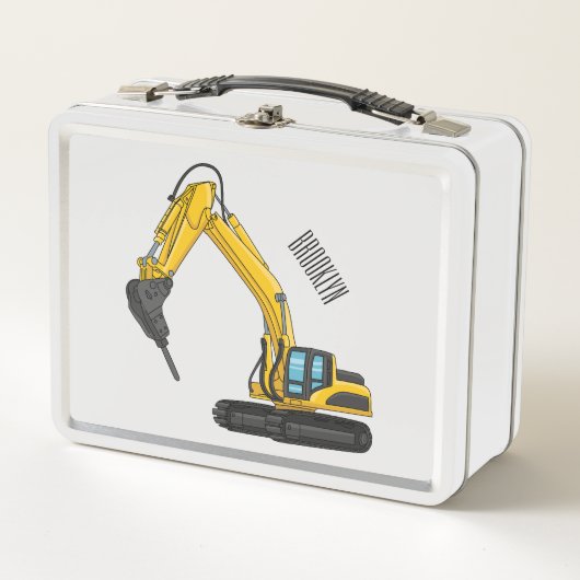 Lunch Box Illustration de dessin animé d'excavatrice briseus (Devant)