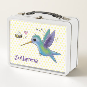 Lunch Box Illustration de dessin animé d'un colibri et d'une