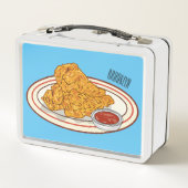 Lunch Box Illustration de dessin animé sur le poulet frit (Dos)