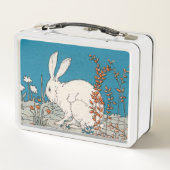Lunch Box Illustration de Fluffy White Rabbit en fleurs (Dos)