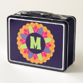 Lunch Box Illustration de formes florales orange (Dos)