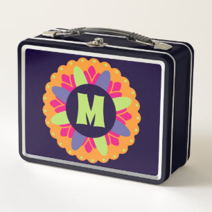 Lunch Box Illustration de formes florales orange