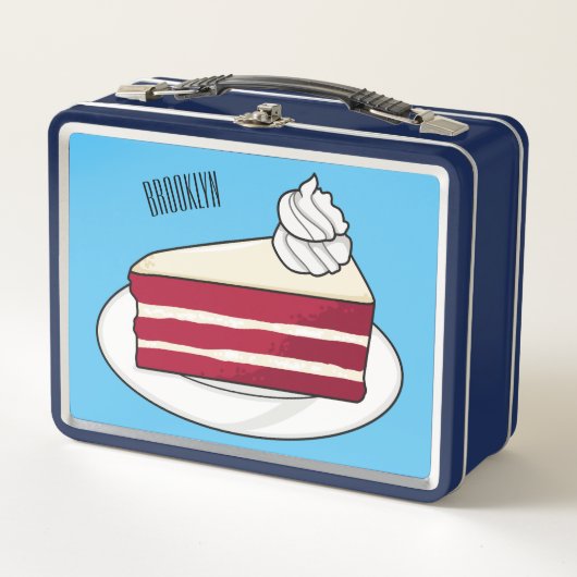 Lunch Box Illustration de gâteau en velours rouge (Devant)