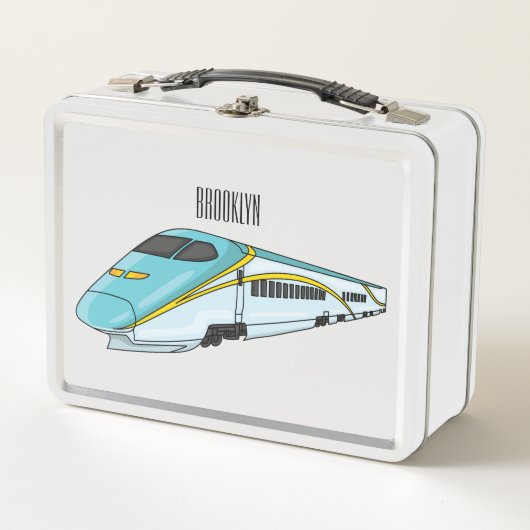 Lunch Box Illustration de la bande dessinée d'un train à bal (Devant)