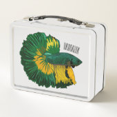 Lunch Box Illustration de la caricature de poisson de combat (Dos)