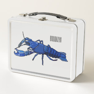 Lunch Box Illustration de l'écrevisse marron bleu