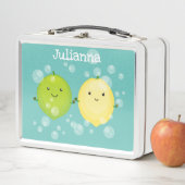 Lunch Box Illustration de mignons amis citron et citron vert (En situation)