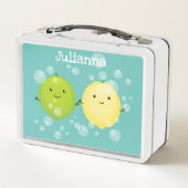 Lunch Box Illustration de mignons amis citron et citron vert (Dos)
