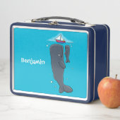 Lunch Box Illustration de mignons baleines et voiliers (En situation)