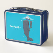 Lunch Box Illustration de mignons baleines et voiliers (Dos)