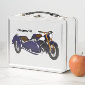 Lunch Box Illustration de moto violette avec side-car (En situation)