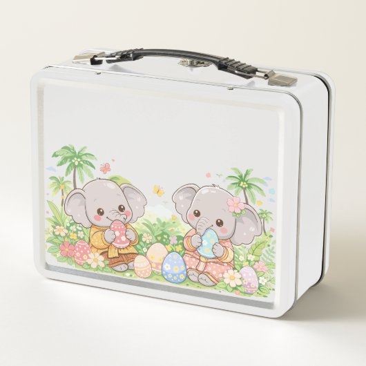 Lunch Box Illustration de Pâques éléphant mignon (Dos)