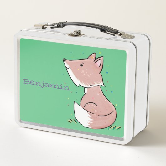 Lunch Box Illustration de renard bébé mignon en dessin animé (Devant)
