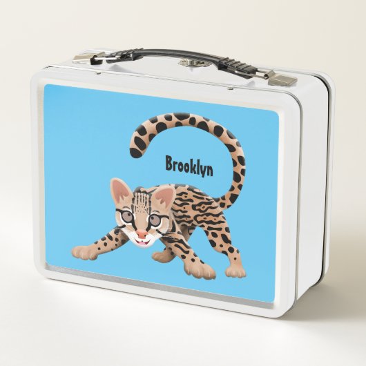 Lunch Box Illustration d'ocelot mignon (Dos)