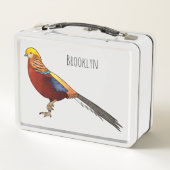 Lunch Box Illustration d'oiseau de faisan doré (Dos)