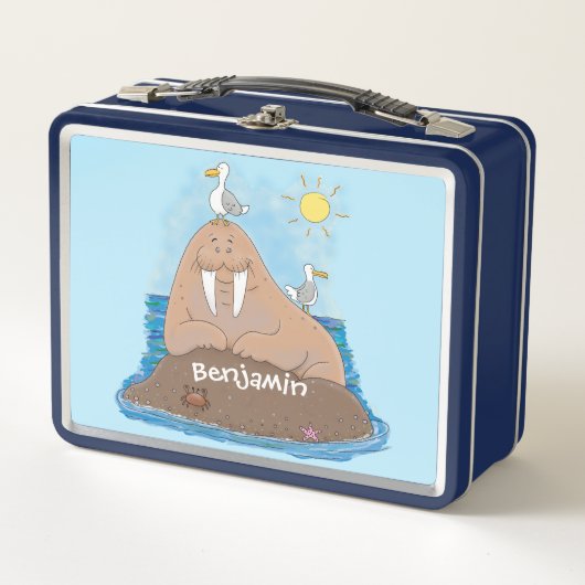 Lunch Box Illustration drôle de morse joyeux (Devant)