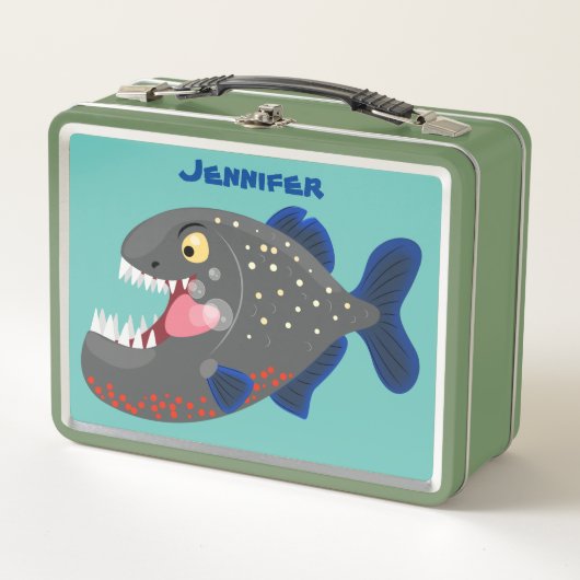Lunch Box Illustration drôle de piranha affamée (Devant)