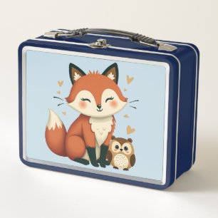 Lunch Box Illustration du bois mou du renard et de la chouet