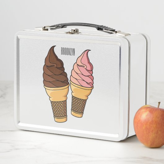 Lunch Box Illustration du cône de crème glacée (En situation)