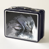 Lunch Box Illustration du dragon bleu et de la lune (Dos)