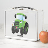Lunch Box Illustration du joli joyeux tracteur agricole vert (En situation)