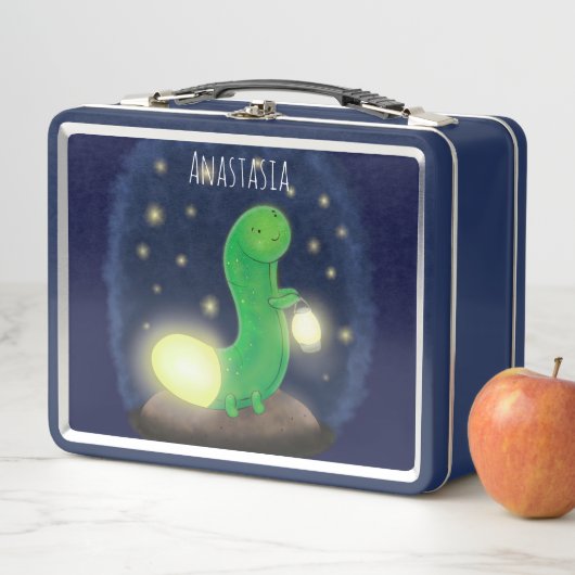 Lunch Box Illustration du ver vert mou (En situation)