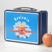 Lunch Box Illustration d'un avion rouge volant mignon (En situation)